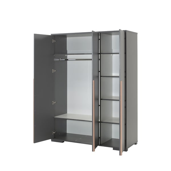 Armadio per bambini grigio scuro 146x195 cm London - Vipack-image-2