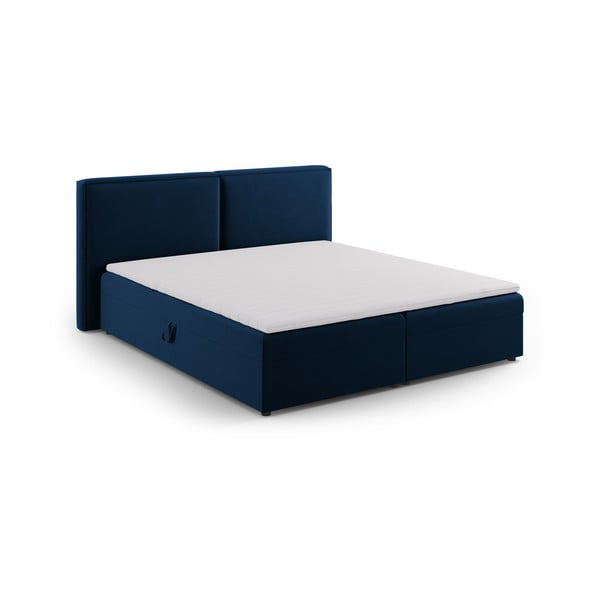 Letto boxspring blu scuro con contenitore 180x200 cm Arendal - Cosmopolitan Design