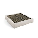 Letto matrimoniale imbottito color crema con contenitore e rete inclusi 140x200 cm Simon – Micadoni 