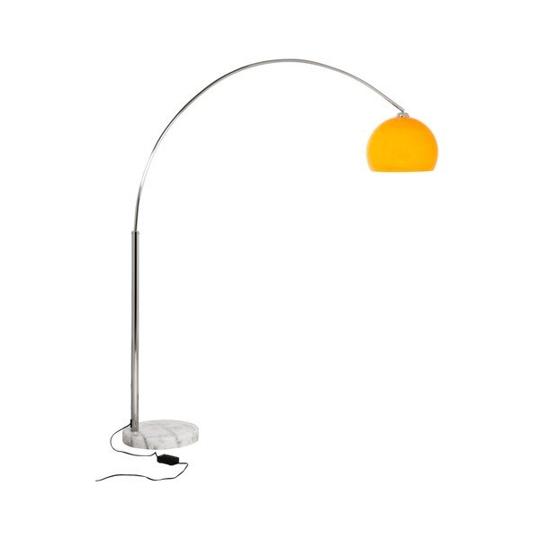 Lampada da terra con paralume arancione e base in marmo Loft - Kokoon