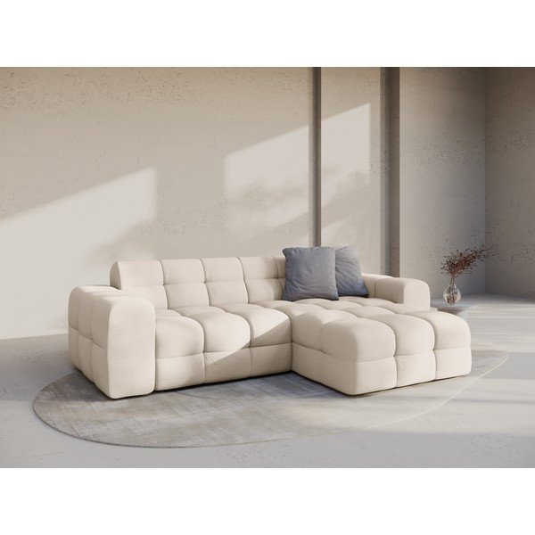 Divano angolare beige (con penisola a destra/con chaise lounge) Kendal – Micadoni -image-1