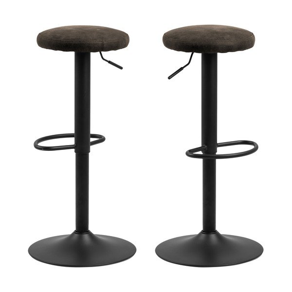 Sedia da bar grigia in imbottito con altezza regolabile (altezza della seduta 62 cm) Finch – Actona-image-4