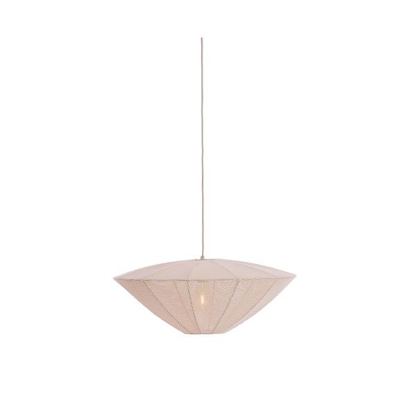 Lampadario color crema con paralume in tessuto Satilla – Light & Living-image-1