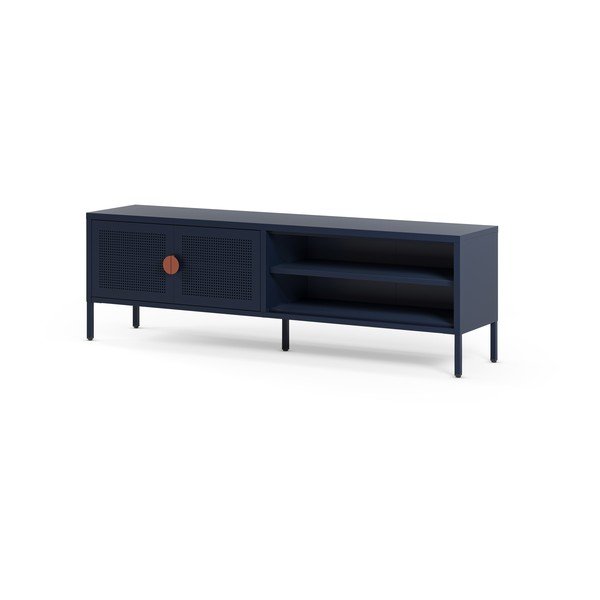 Mobile TV blu scuro in metallo 160x50x35 cm Sayla – Marckeric-image-3