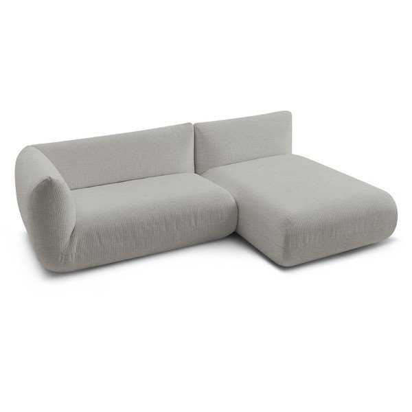 Divano angolare in velluto a coste beige (angolo destro) Lecomte - Bobochic Paris-image-4