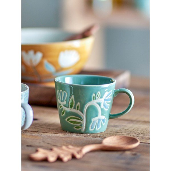 Tazzina verde in gres 380 ml Tangier – Bloomingville-image-1