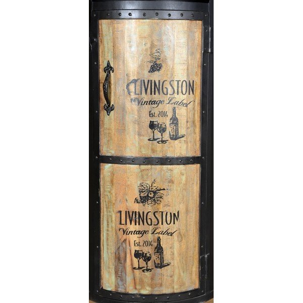 Scaffale per vino in metallo nero 9 bottiglie 60x155 cm Luni - Interia Home & Living-image-1