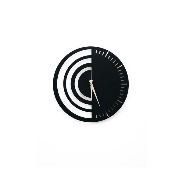 Orologio da parete in metallo Nero, ø 50 cm - Bystag