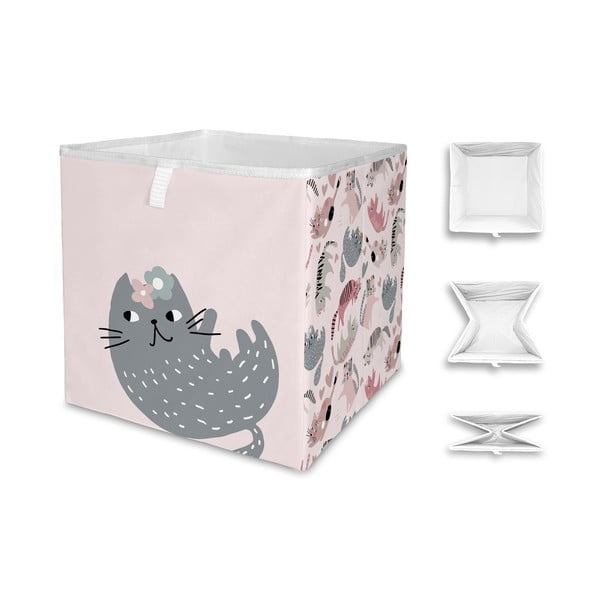 Scatola portaoggetti per bambini in tessuto Meow Meow - Butter Kings