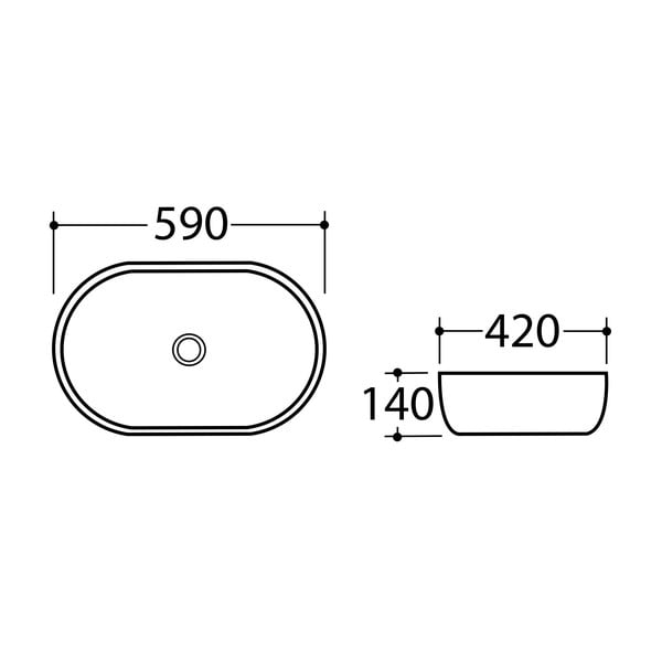 Lavabo grigio in ceramica 59x42 cm Dalma – Sapho-image-4