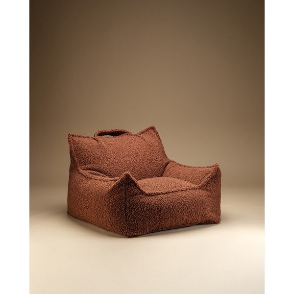 Pouf a sacco per bambini marrone chiaro con rivestimento in pelliccia sintetica Club – Wigiwama-image-2