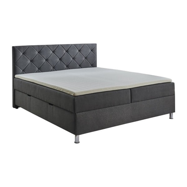 Letto boxspring grigio scuro con contenitore 180x200 cm Leo - Meise Möbel