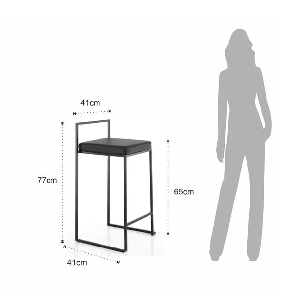 Set di sbagelli da bar neri in similpelle 2 pz (altezza della seduta 65 cm) Dodo – Tomasucci-image-4