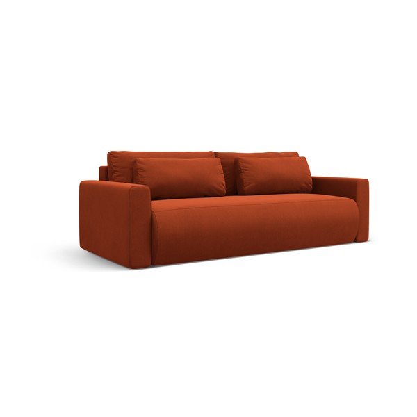 Divano color mattone allungabile con contenitore e rivestimento in velluto 238 cm Belfast – Cosmopolitan Design-image-1
