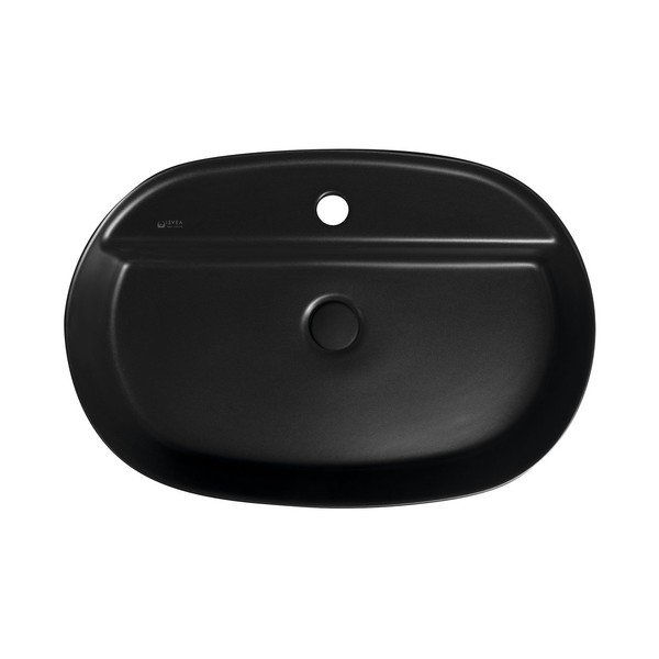 Lavabo nero in ceramica 60x40 cm Infinity Oval – Sapho-image-2