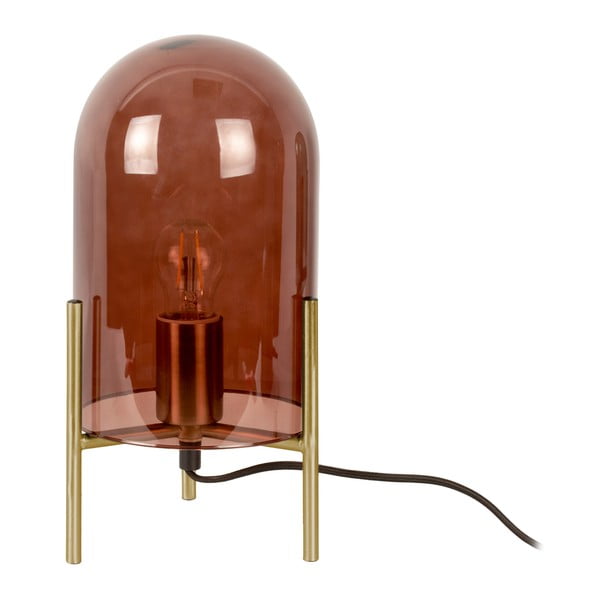 Lampada da tavolo in vetro marrone Bell, altezza 30 cm - Leitmotiv-image-2