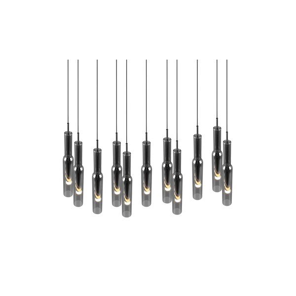 Apparecchio a sospensione a LED con paralume in vetro in argento Lucent - Trio Select-image-1