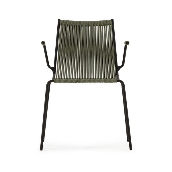 Sedie da pranzo in set verdi in metallo con braccioli/impilabili 2 pz Emily – Marckeric-image-2