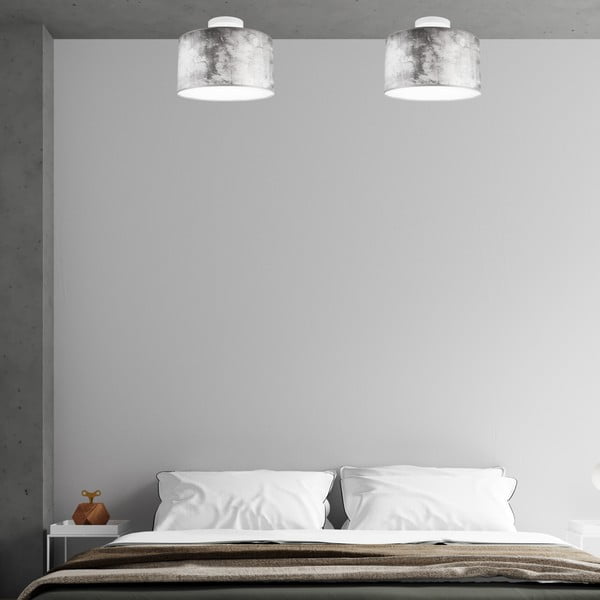 Lampada da soffitto grigia con paralume in tessuto ø 35 cm Print - LAMKUR-image-2