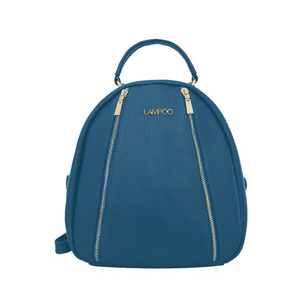 Modrý kožený batoh Lampoo Lucy