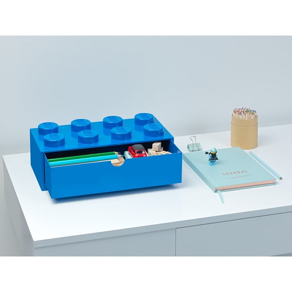 Scatola da tavolo blu con cassetto , 31 x 16 cm - LEGO®-image-1