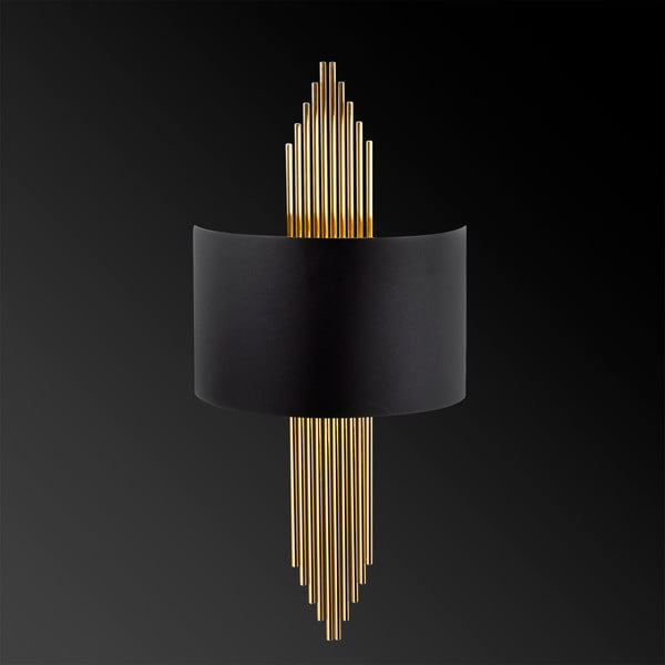 Lampada da parete nera/dorata Rayi – Opviq lights-image-3