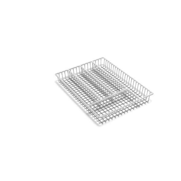 Organizzatore di posate in acciaio inox con finiture in filo bianco, 36,5 cm - Addis