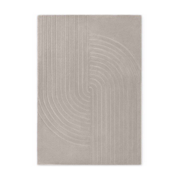 Tappeto grigio chiaro in lana tessuto a mano 200x300 cm Arcura – Vikosa