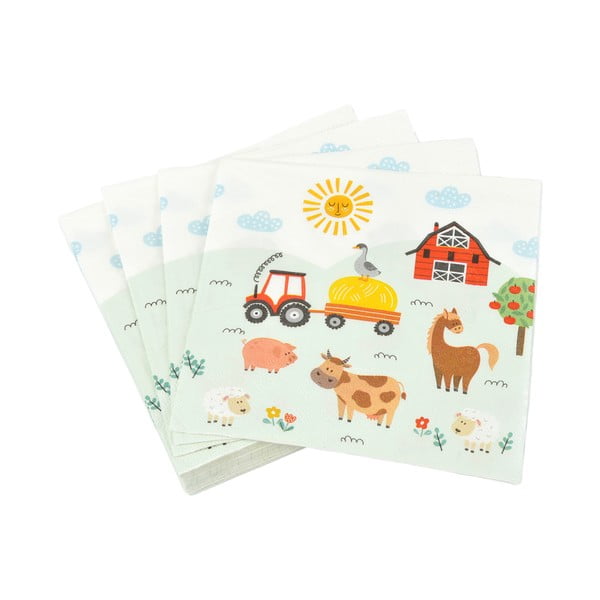 Set di tovaglioli 20 pz 33x33 cm Farm Animals – Homéa