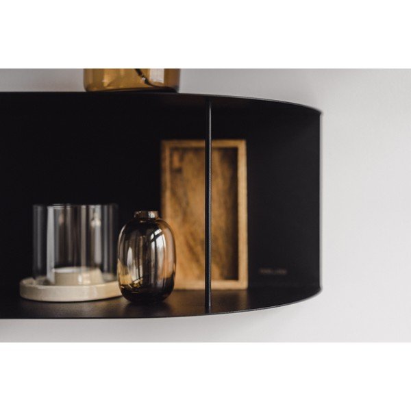 Mensola nera in metallo con ripiani multipli 60 cm Lina – noo.ma-image-3