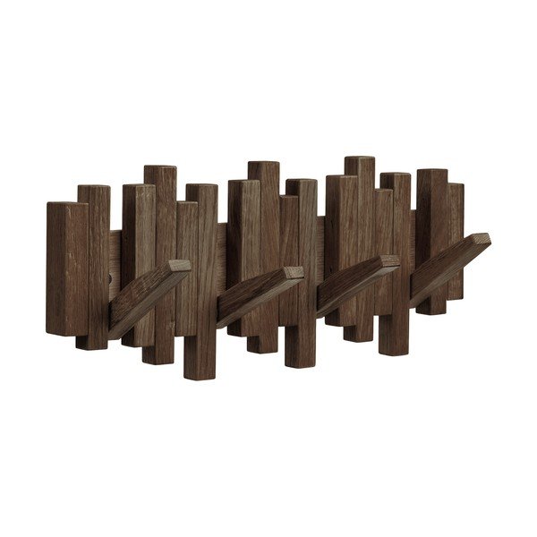 Attaccapanni da parete marrone scuro in rovere massiccio 40 cm Caltra – House Nordic