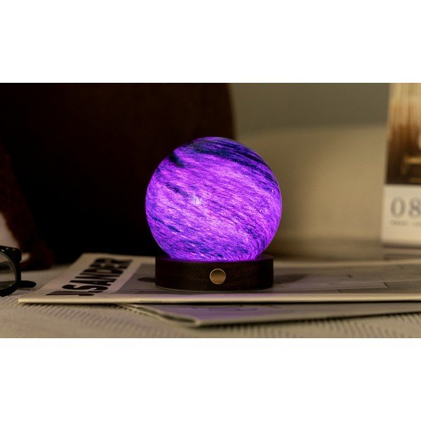 Decorazione luminosa marrone scuro/colore naturale scuro con ricarica USB ø 8 cm Stellar Ocean – Gingko-image-3