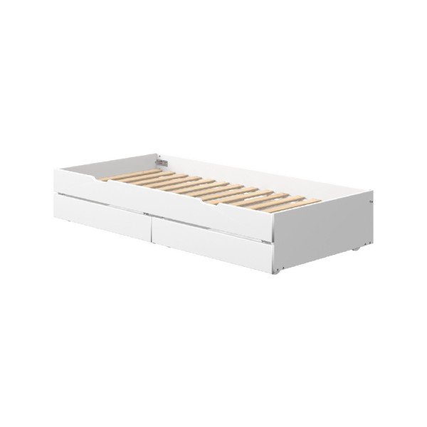 Letto estraibile bianco con 2 cassetti sotto il lettino White - Flexa