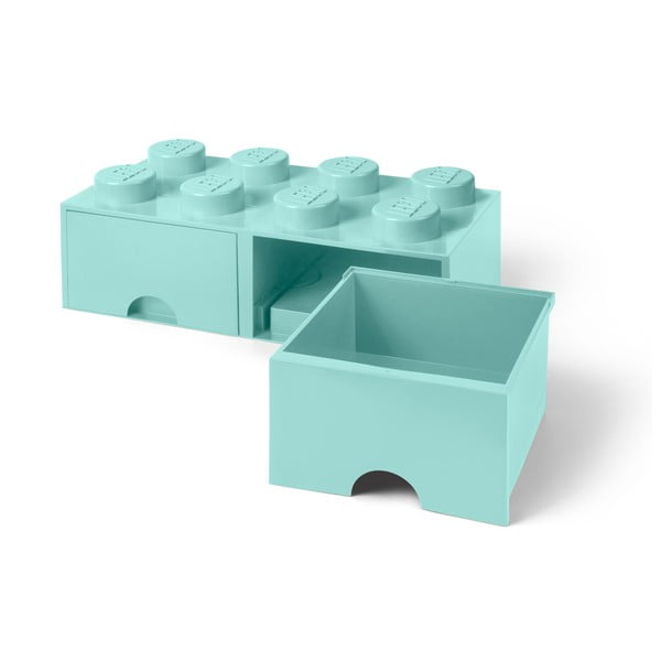Scatola portaoggetti verde menta con due cassetti - LEGO®-image-4