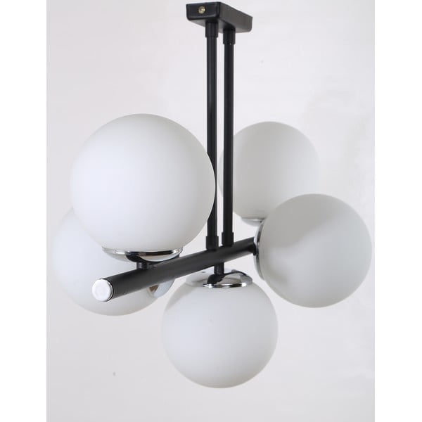 Lampada da soffitto bianca e nera con paralume in vetro ø 15 cm Sail - Squid Lighting-image-2