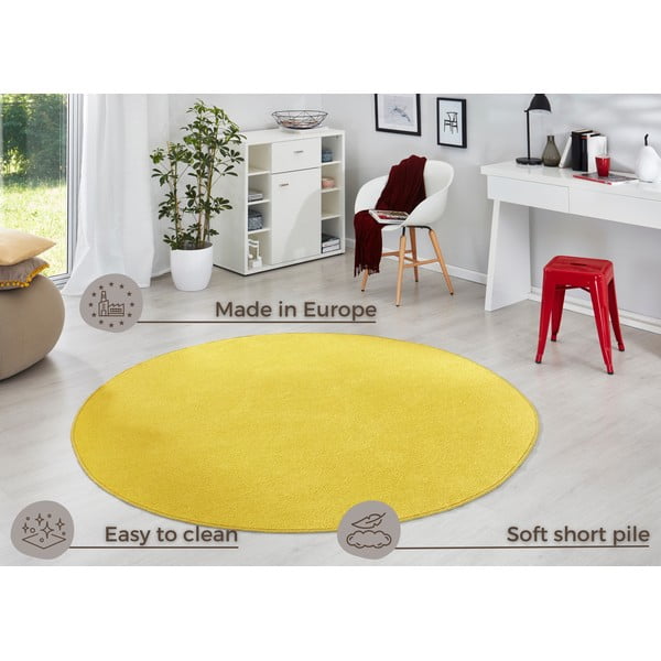 Tappeto rotondo giallo ø 200 cm Fancy - Hanse Home-image-4