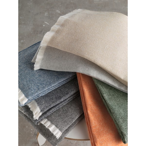 Plaid arancione con contenuto di cotone , 140 x 180 cm Linen - Euromant-image-1