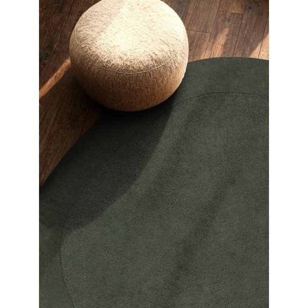 Tappeto rotondo verde scuro in misto lana tessuto a mano ø 160 cm Kari Organic – Villeroy&Boch-image-2