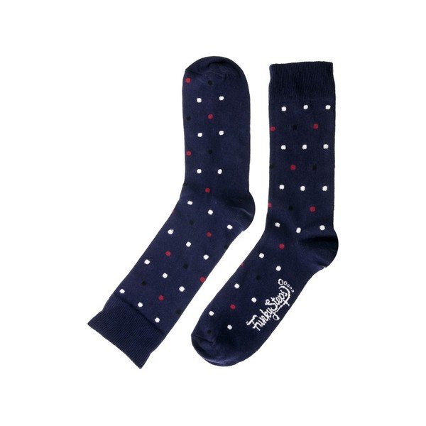 Tmavě modré ponožky Funky Steps Dots, velikost 39 – 45