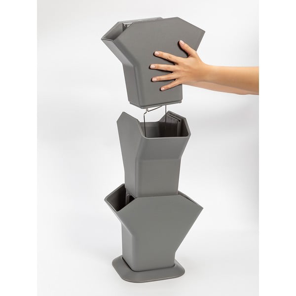 Albero verticale autoinnaffiante grigio - Plastia-image-2