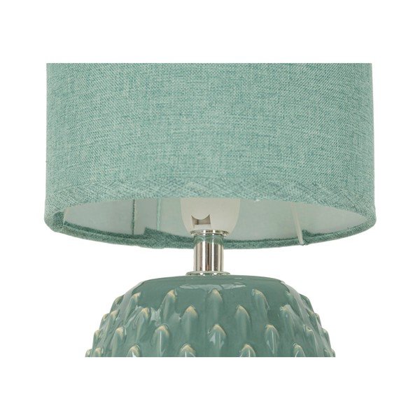 Lampada da tavolo azzurra in ceramica con paralume in tessuto (altezza totale 27 cm) Pontus – Mauro Ferretti-image-4