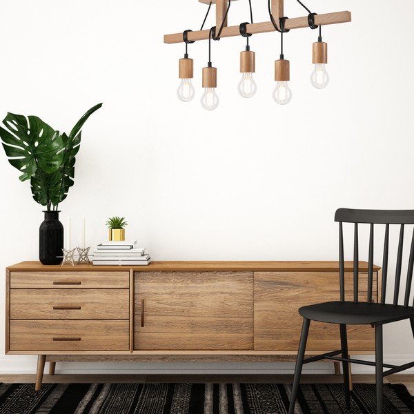 Lampada da soffitto marrone 18x75 cm Leon - LAMKUR-image-3