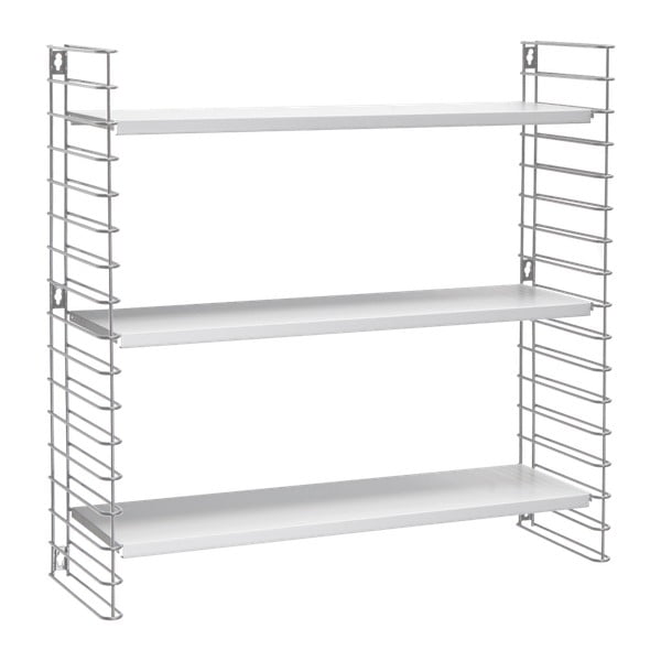 Scaffale a 3 piani con ripiani bianchi, larghezza 70 cm Libro - Metaltex