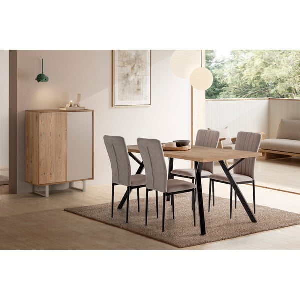 Set di sedie da pranzo grigio chiaro 4 pz Holly - Marckeric-image-1