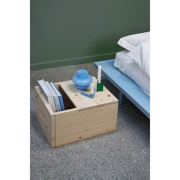 Comodino di colore naturale in pino massiccio Grab It – Karup Design-image-1