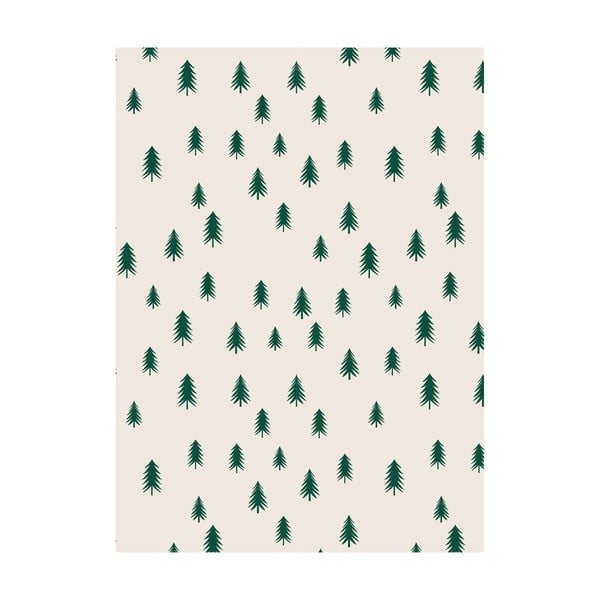 5 fogli di carta da regalo beige-verde , 50 x 70 cm Christmas Trees - eleanor stuart