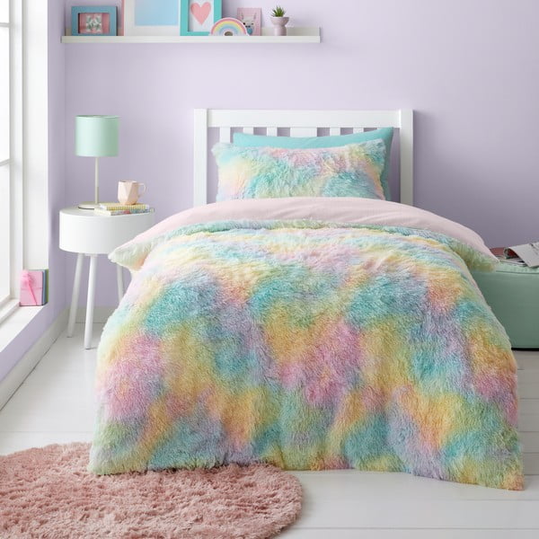 Biancheria da letto matrimoniale per bambini in micropile 200x200 cm Rainbow Cuddly - Catherine Lansfield