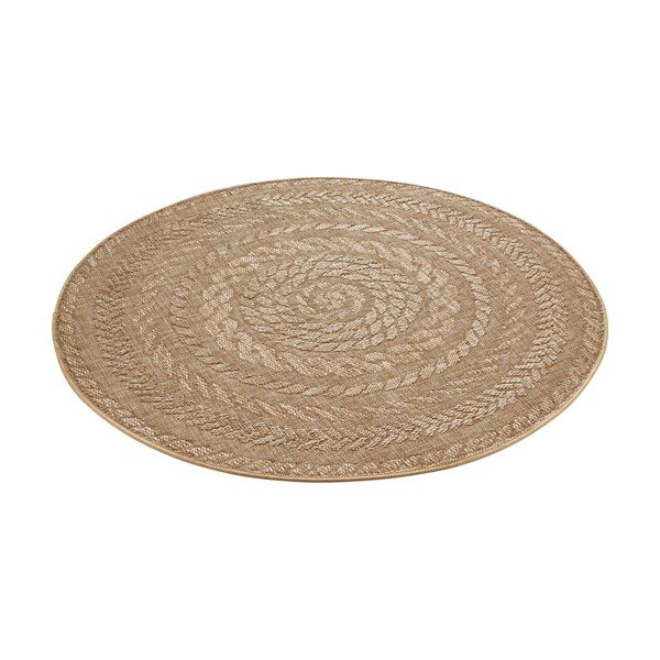 Tappeto da interno/esterno rotondo beige ø 200 cm Almendro – Hanse Home-image-3