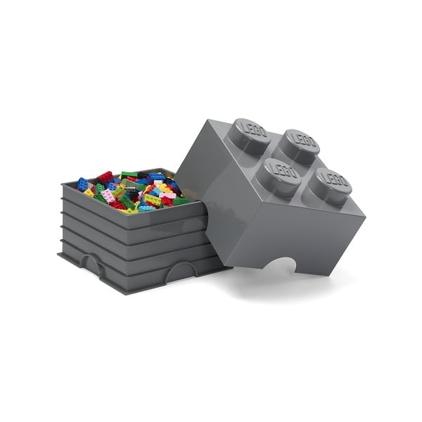 Scatola per bambini grigio scuro Square - LEGO®-image-3