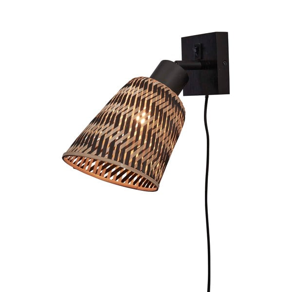 Lampada da parete in nero-naturale ø 15 cm Java - Good&Mojo